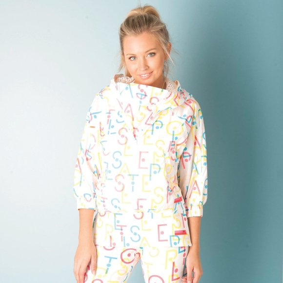 ADIDAS Stellasport WINDBREAKER Sport AOP Hooded JACKET S87217 Zest Multi ( M ) - Picture 3 of 4